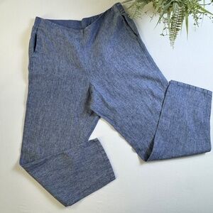 J.Jill Love Linen Pull-On Pants Blue sz M